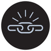 Icon of strong chain links to resemble durability of San Poncho rain jackets
